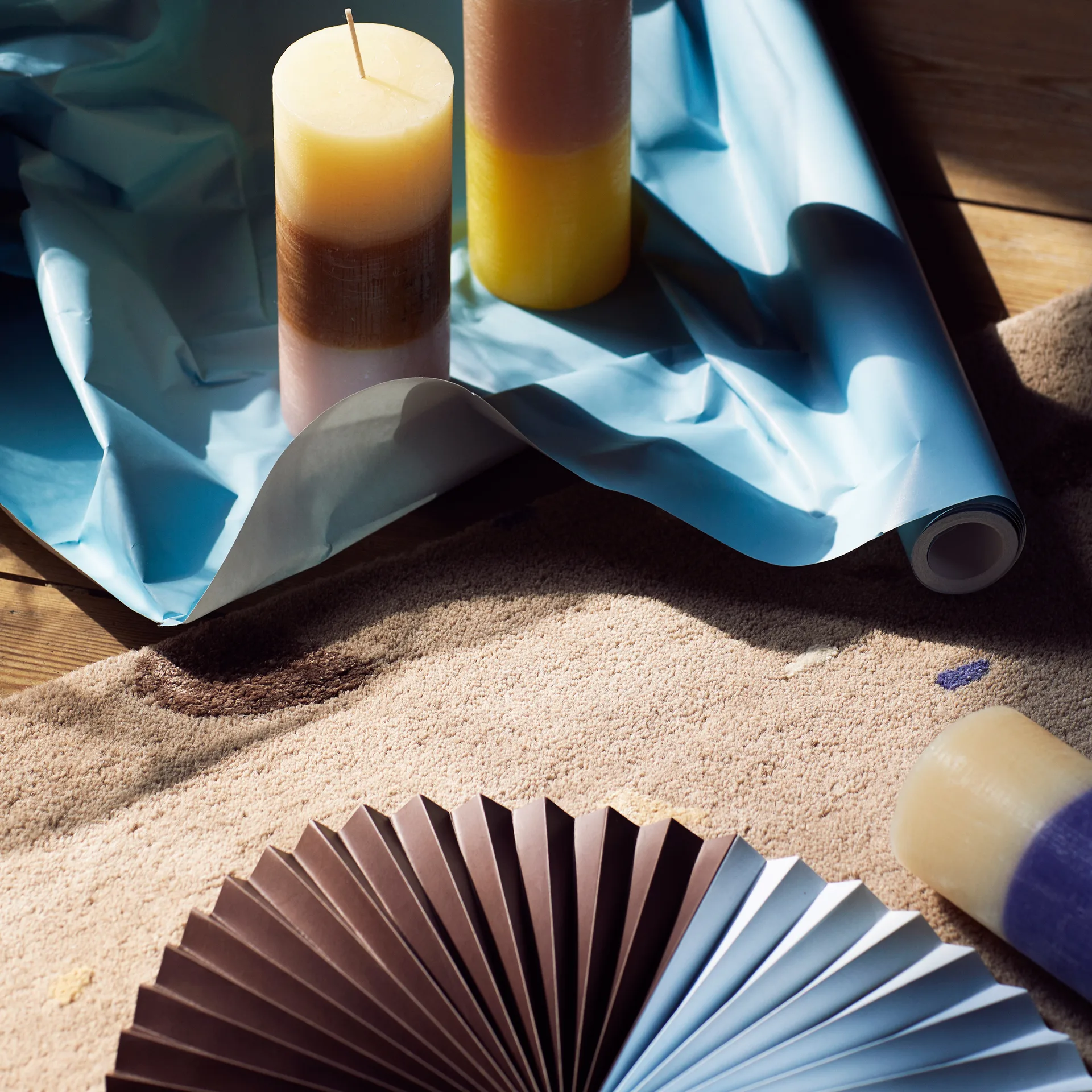 Terrazzo μάλλινο χαλί 140x200 cm, καφέ του κεραμικού-μπλε στίγματα Broste Copenhagen