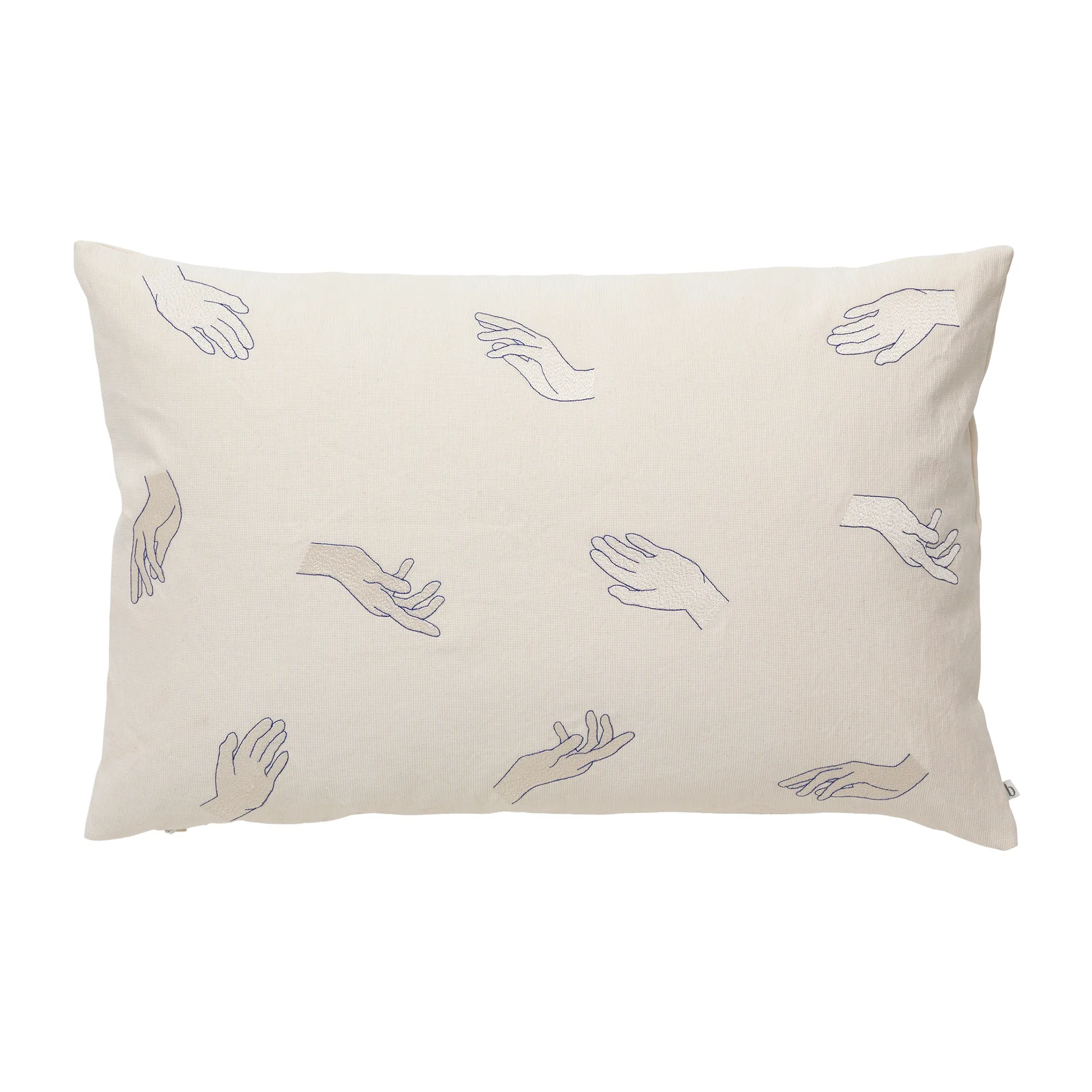 Μαξιλαροθήκη Touch 40x60 cm, Intense blue-off white Broste Copenhagen