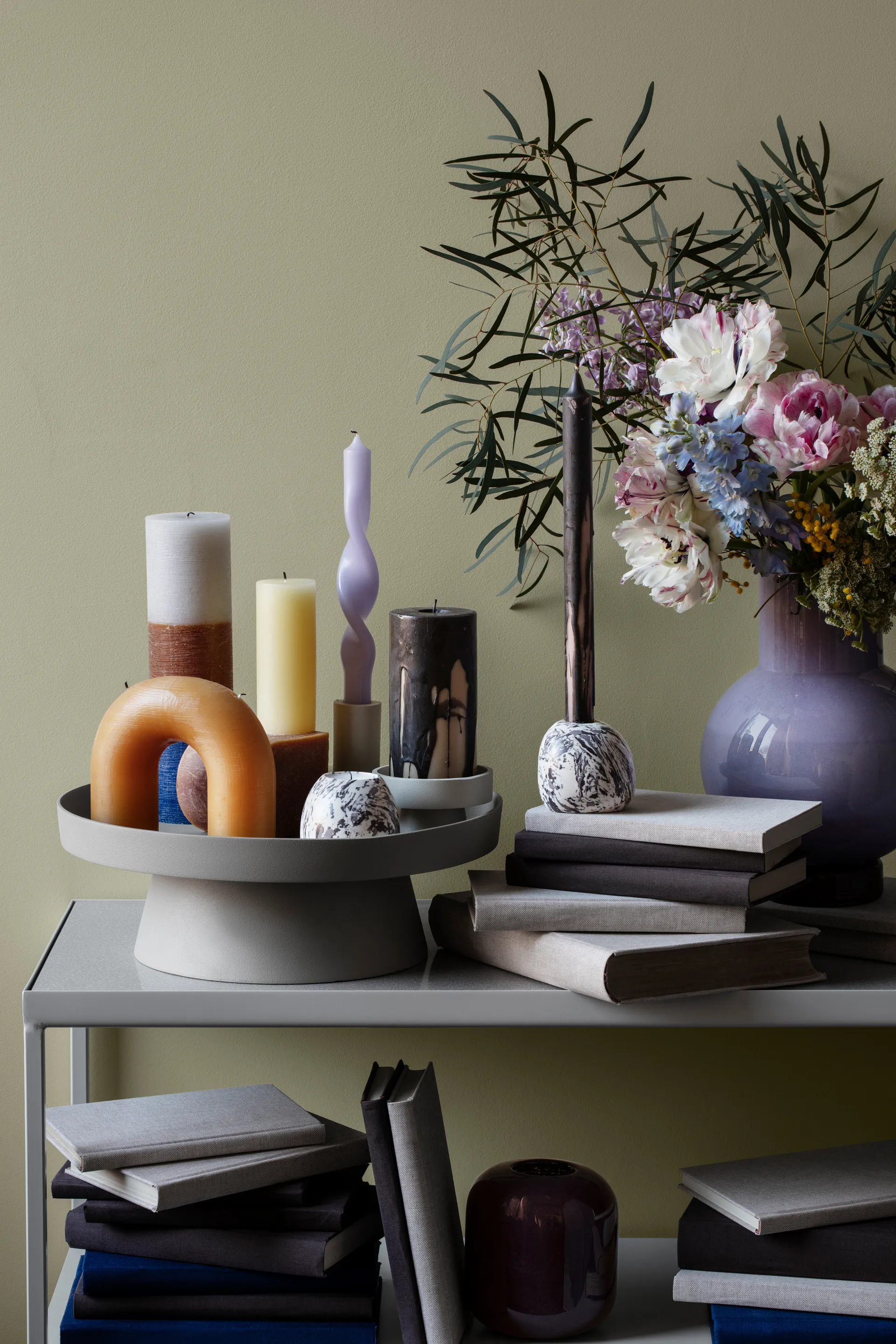 Twist Στριφτό κερί 23 cm Συσκευασία 2 τεμαχίων, Ανοιχτό μοβ της ορχιδέας Broste Copenhagen