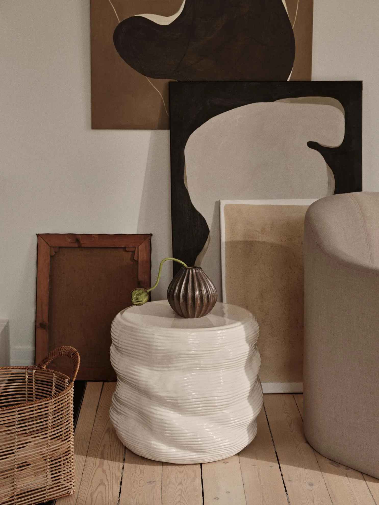 Wide βάζο S 15 εκ., Καφέ Broste Copenhagen