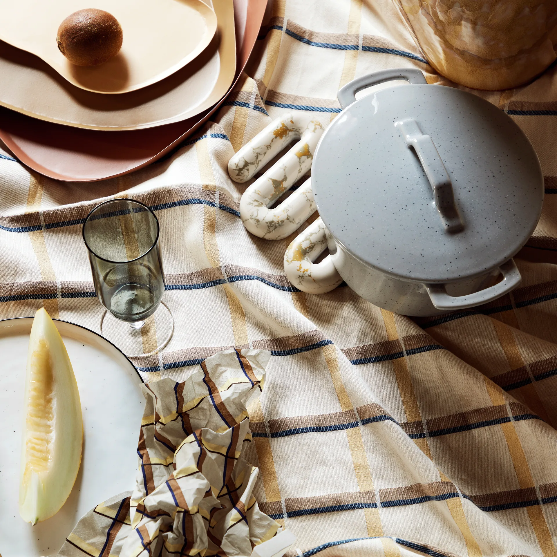 Zappa τραπεζομάντιλο 160x200 cm, παλ κίτρινο μπανάνας Broste Copenhagen