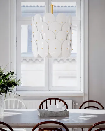 Επικάλυπτο φωτιστικό οροφής Ø50 cm - Ορείχαλκος-λευκό - By Rydéns