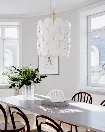 Επικάλυπτο φωτιστικό οροφής Ø50 cm - Ορείχαλκος-λευκό - By Rydéns