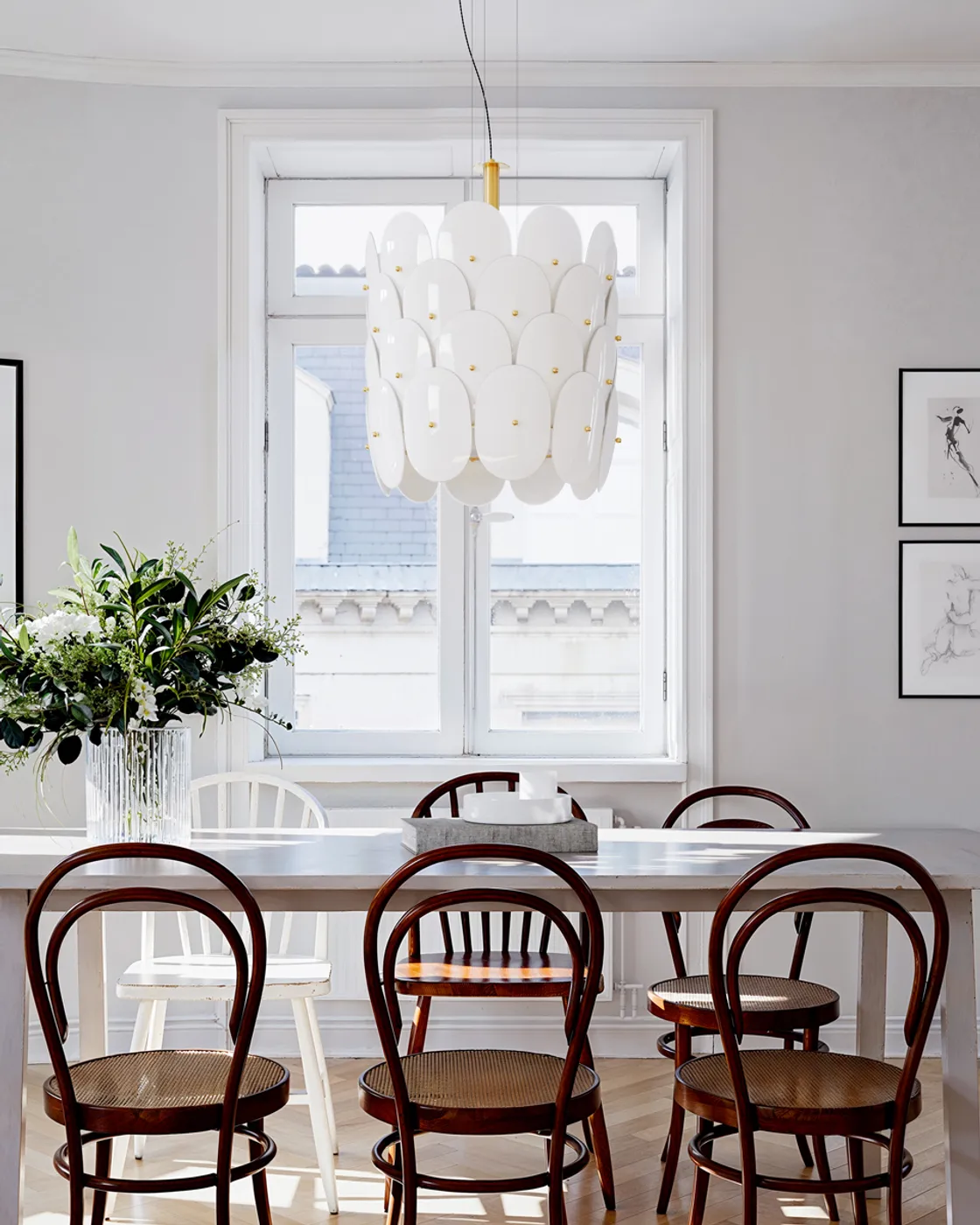 Επικάλυπτο φωτιστικό οροφής Ø50 cm, Ορείχαλκος-λευκό By Rydéns