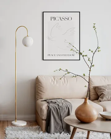 Bellagio φωτιστικό δαπέδου 163 cm - Ορείχαλκος-λευκό - By Rydéns