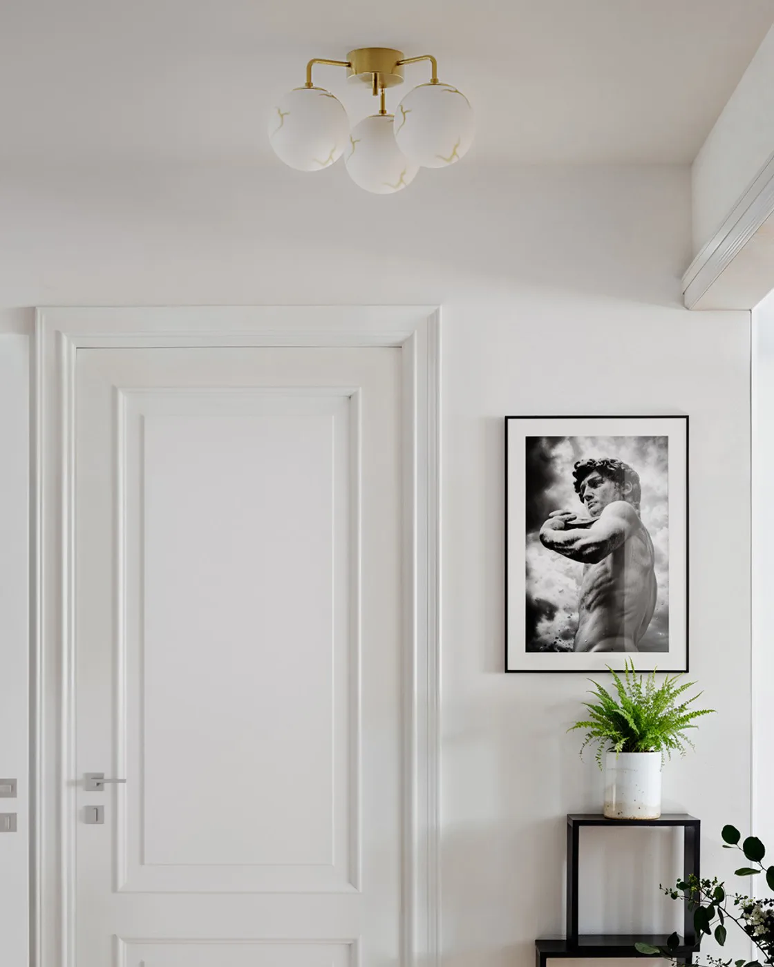 Bellagio πλαφονιέρα 3-lite, Ορείχαλκος-λευκό By Rydéns