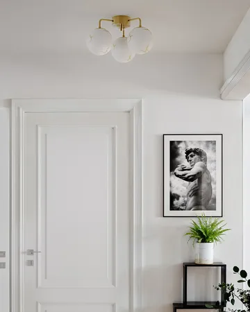 Bellagio πλαφονιέρα 3-lite - Ορείχαλκος-λευκό - By Rydéns