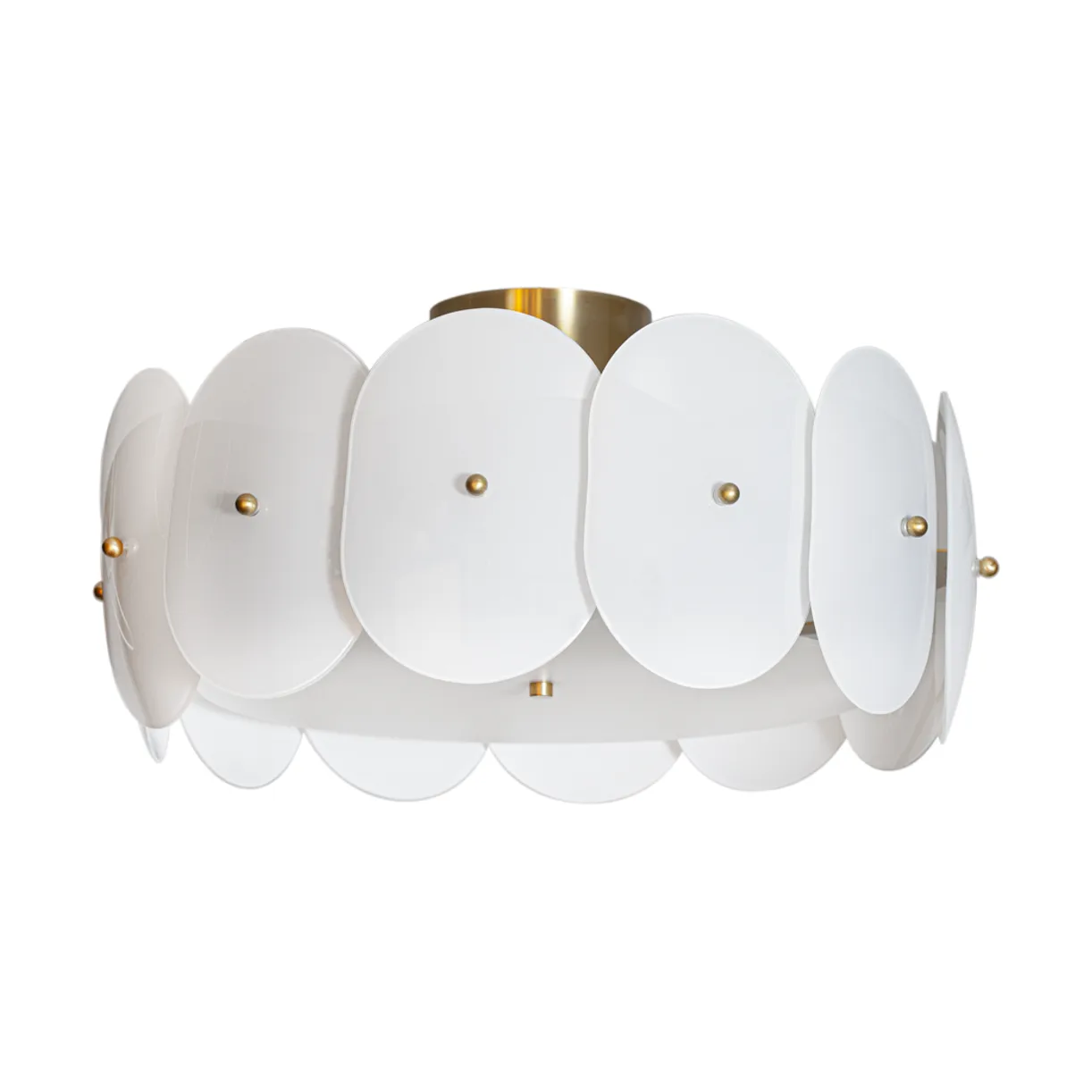 Omlott πλαφονιέρα Ø53 cm, Ορείχαλκος-λευκό By Rydéns