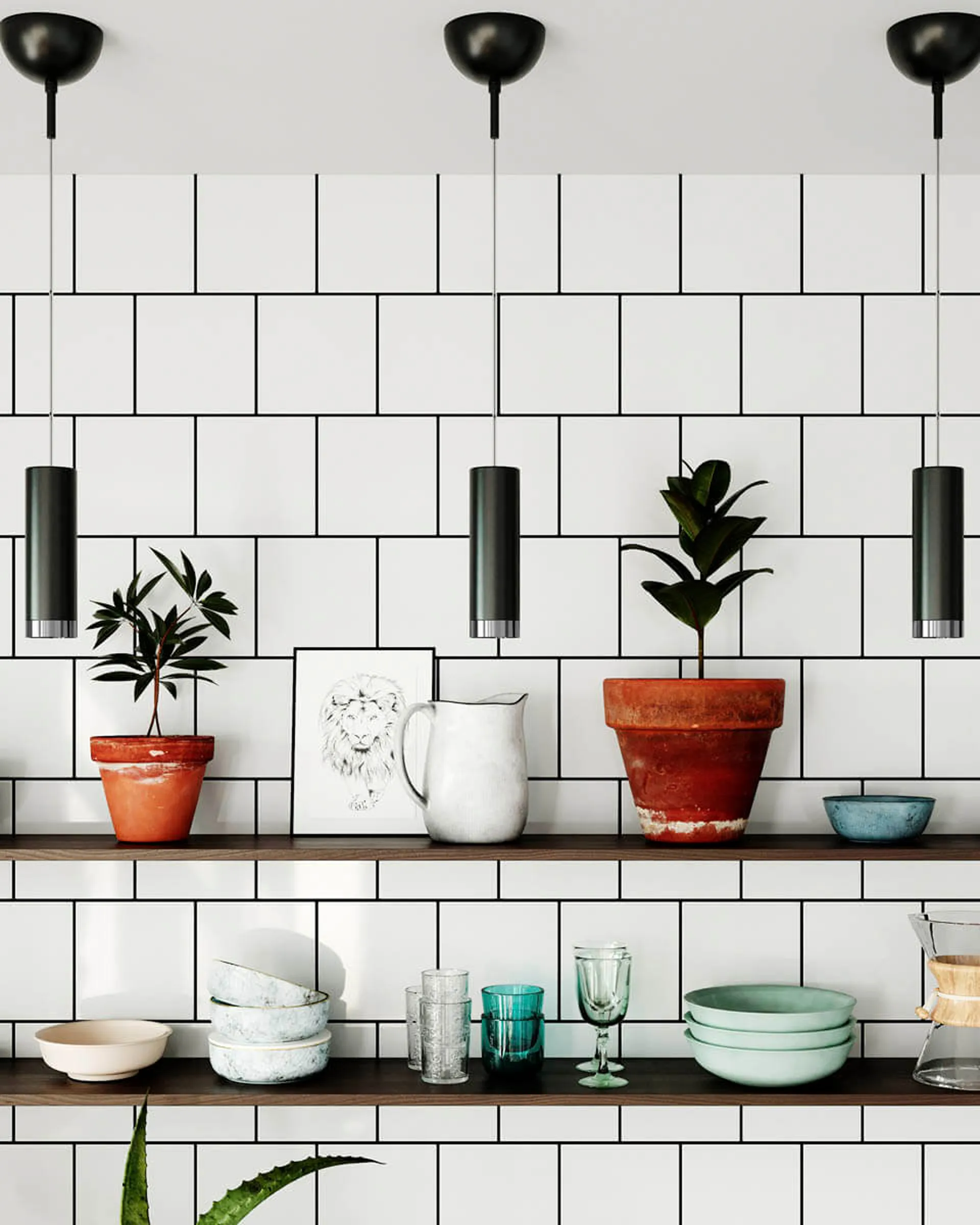 Κρεμαστό φωτιστικό ρολόι Puls 21 εκατοστών, Ματ μαύρο By Rydéns