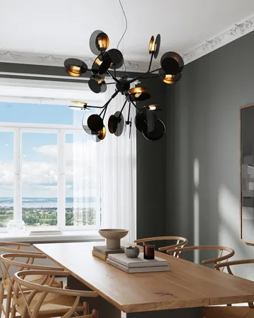 Turno φωτιστικό οροφής Ø80 cm - Ματ svart-guld - By Rydéns