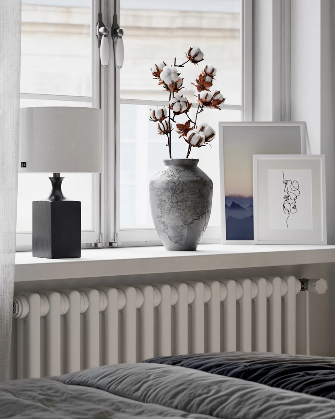 Woody επιτραπέζιο φωτιστικό 41 cm, Μαύρο-λευκό By Rydéns