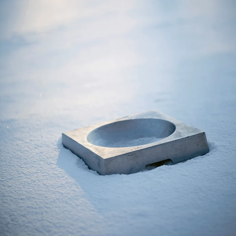 Kvadrat birdbath, Αλουμίνιο χυτό σε άμμο Byarums bruk