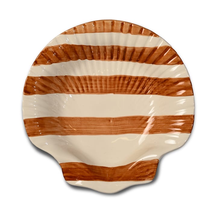 Armona stripe πιάτο 23,5x23,5 εκ. - Ανοιχτό καφέ-λευκό - Byon