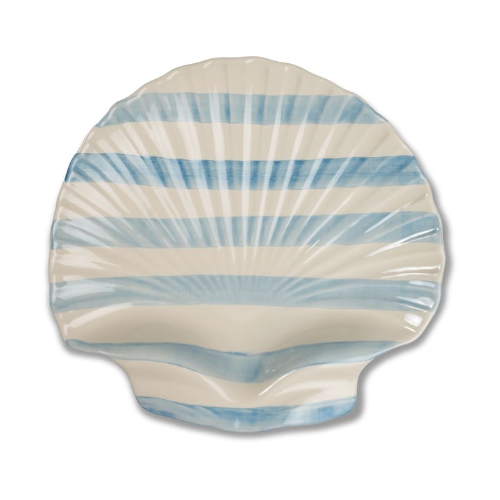 Armona stripe πιατέλα σερβιρίσματος 32x32,5 cm - Γαλάζιο-άσπρο - Byon