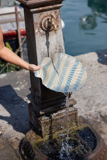 Armona stripe πιατέλα σερβιρίσματος 32x32,5 cm - Γαλάζιο-άσπρο - Byon