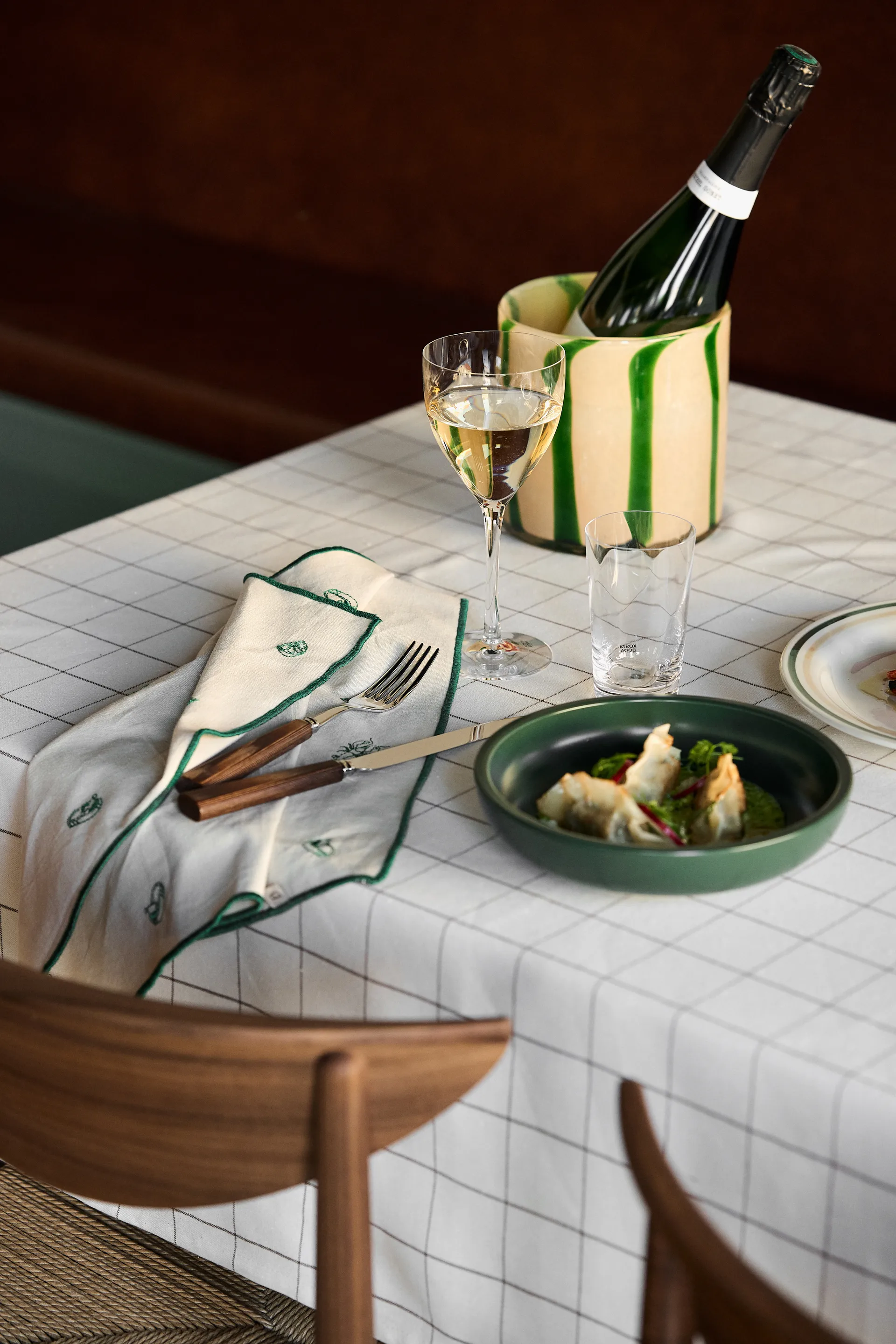 Calore φανάρι-βάζο M Ø15 cm, Πράσινο-μπεζ Byon