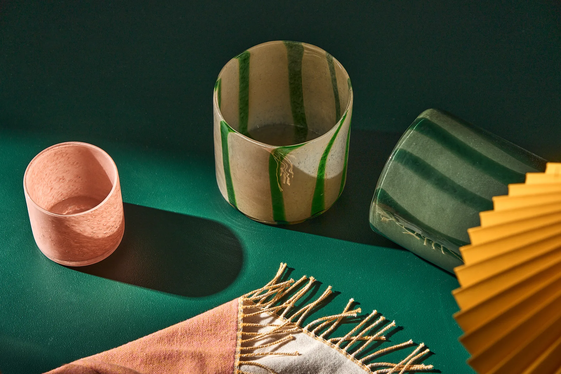 Calore φανάρι-βάζο M Ø15 cm, Πράσινο-μπεζ Byon