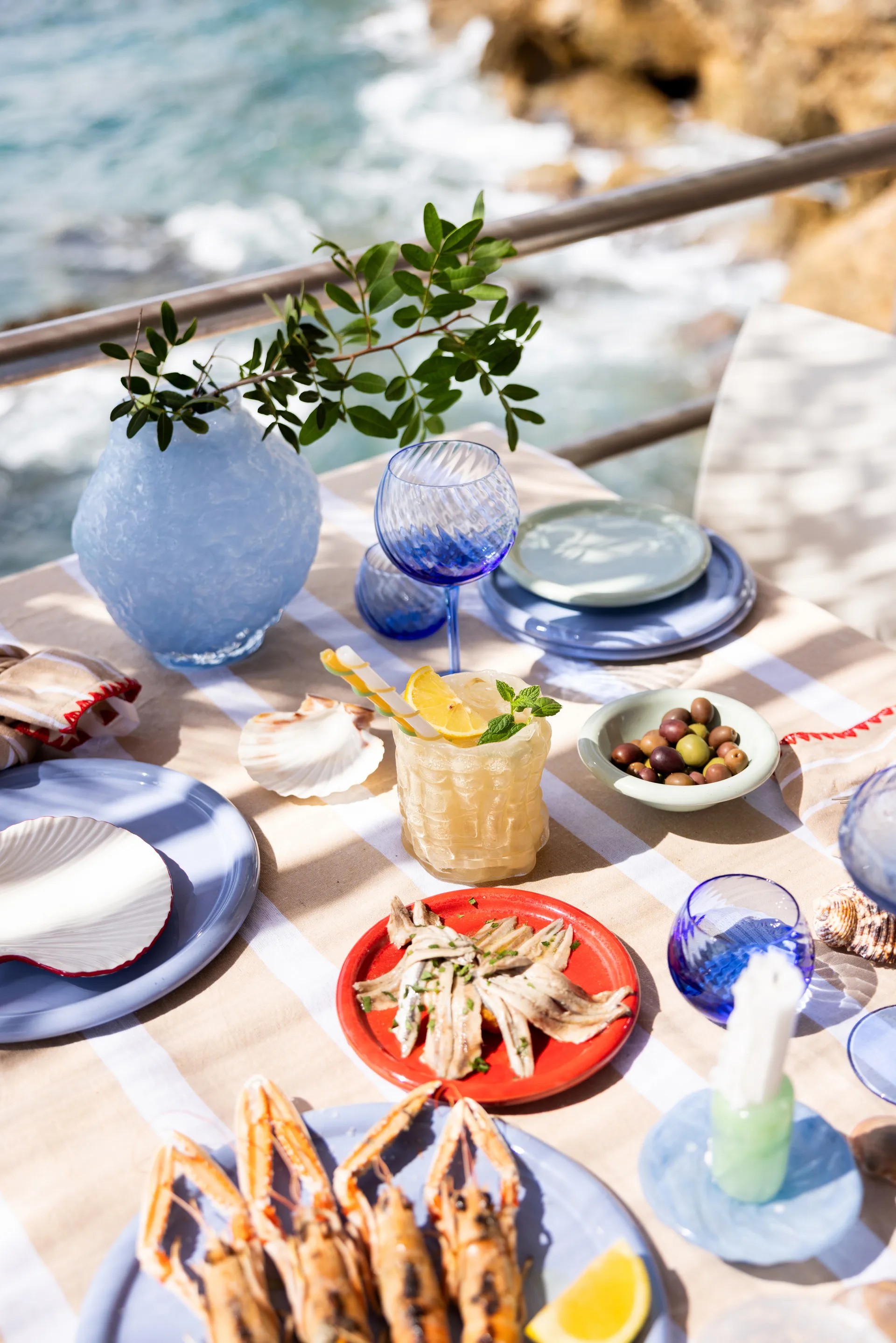 Celebrate καλαμάκια, μακριά, 20 εκ., σετ 4 τεμαχίων, Μπλε-λευκό-κίτρινο-πράσινο Byon