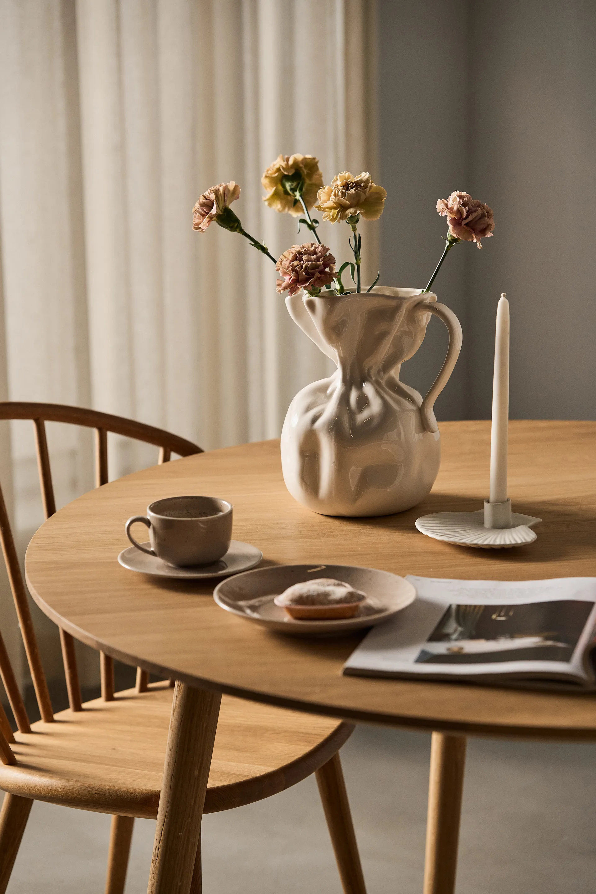 Crumple βάζο, λευκό Byon