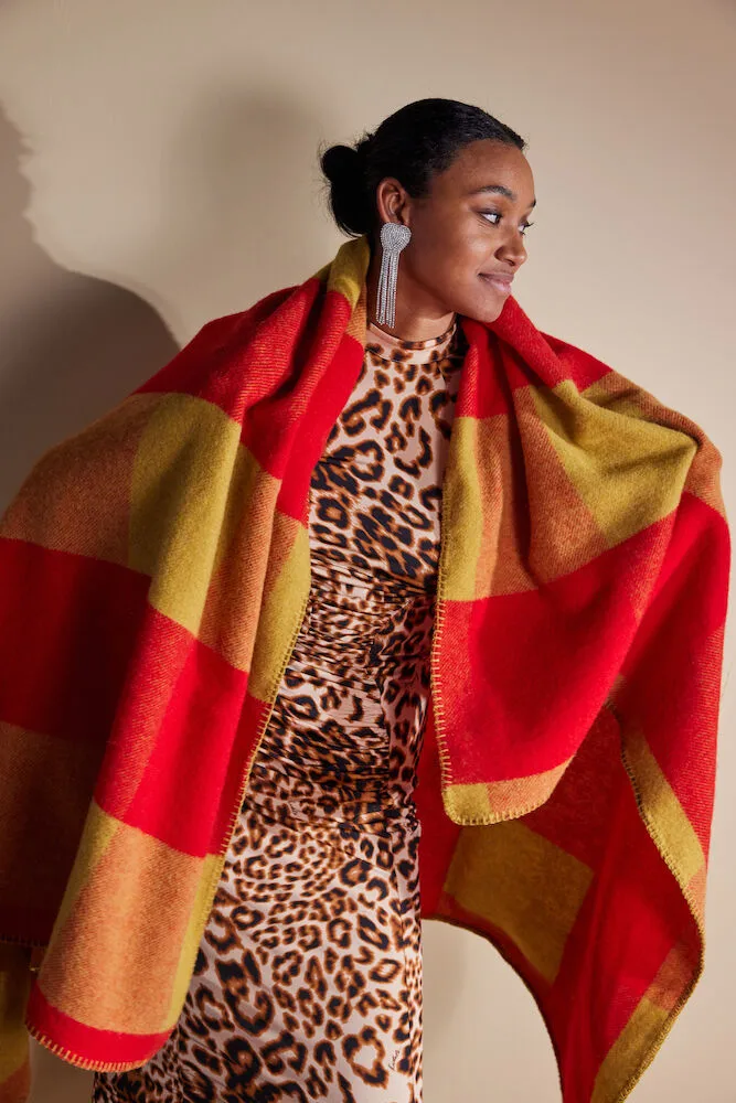 Κουβέρτα Embrace 130x200 cm, Κόκκινο-κίτρινο Byon