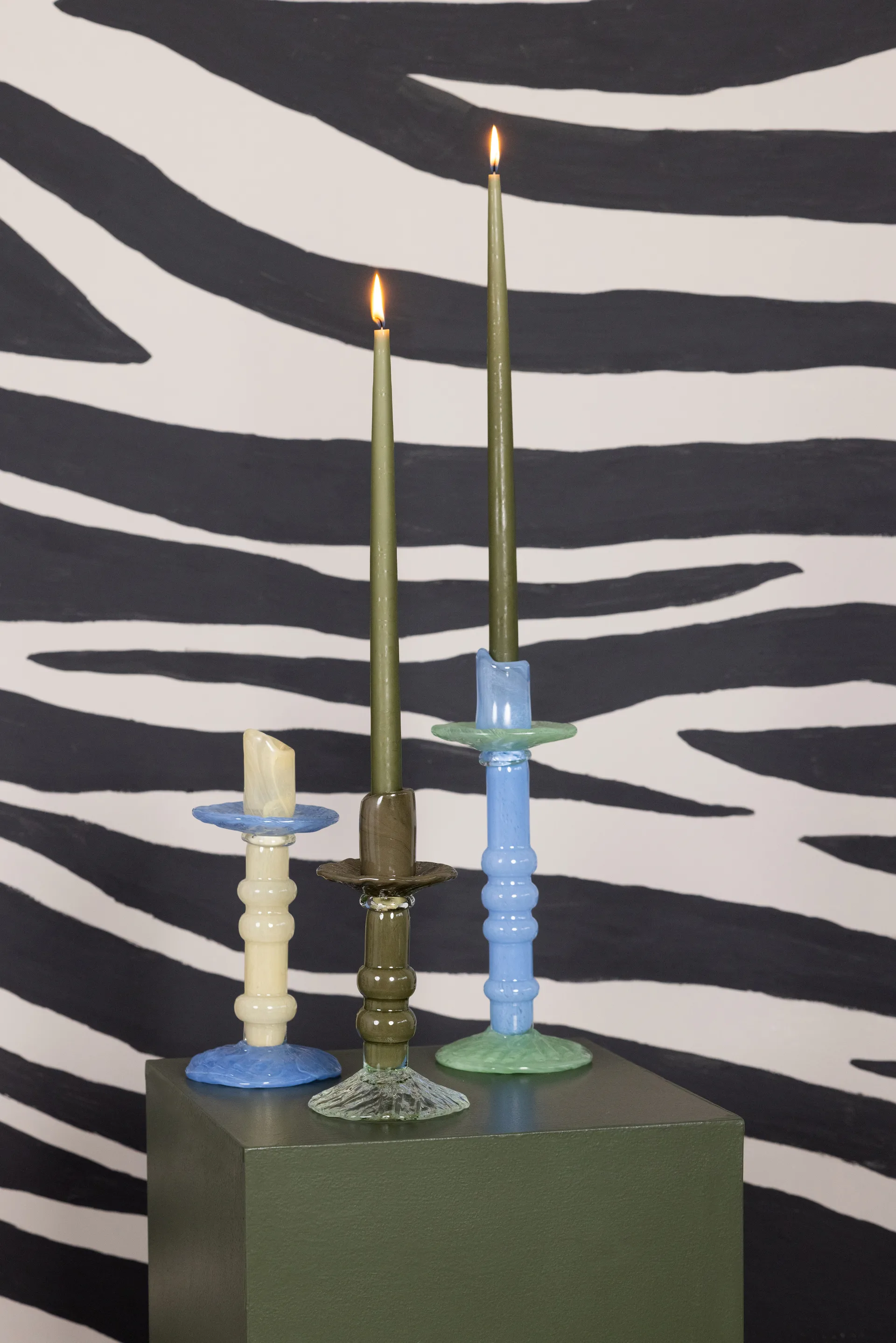 Κηροπήγιο Lara S 22 εκ., Πράσινο-διάφανο Byon