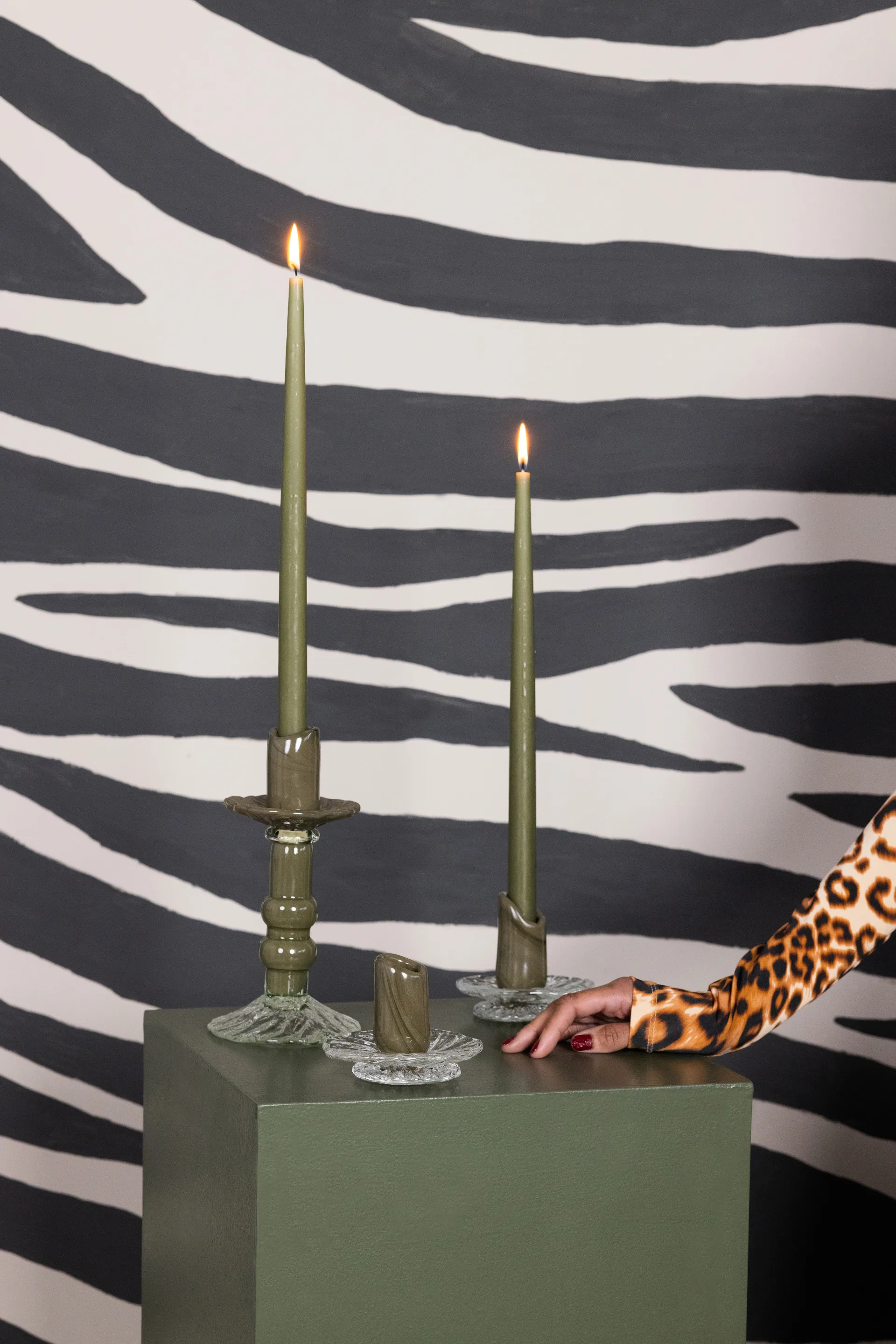 Lara κηροπήγιο XS 9 εκ., Πράσινο-διάφανο Byon