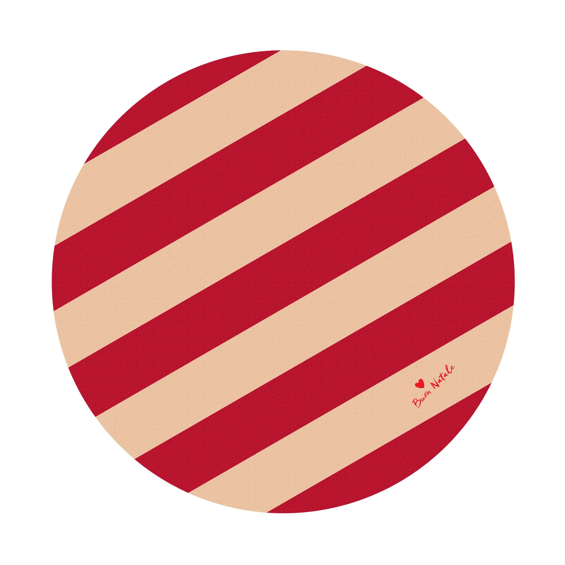 Love χριστουγεννιάτικο χαλί Ø100 εκ., Κόκκινο-άμμος Byon