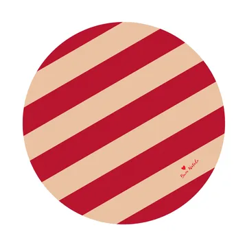 Love χριστουγεννιάτικο χαλί Ø100 εκ. - Κόκκινο-άμμος - Byon