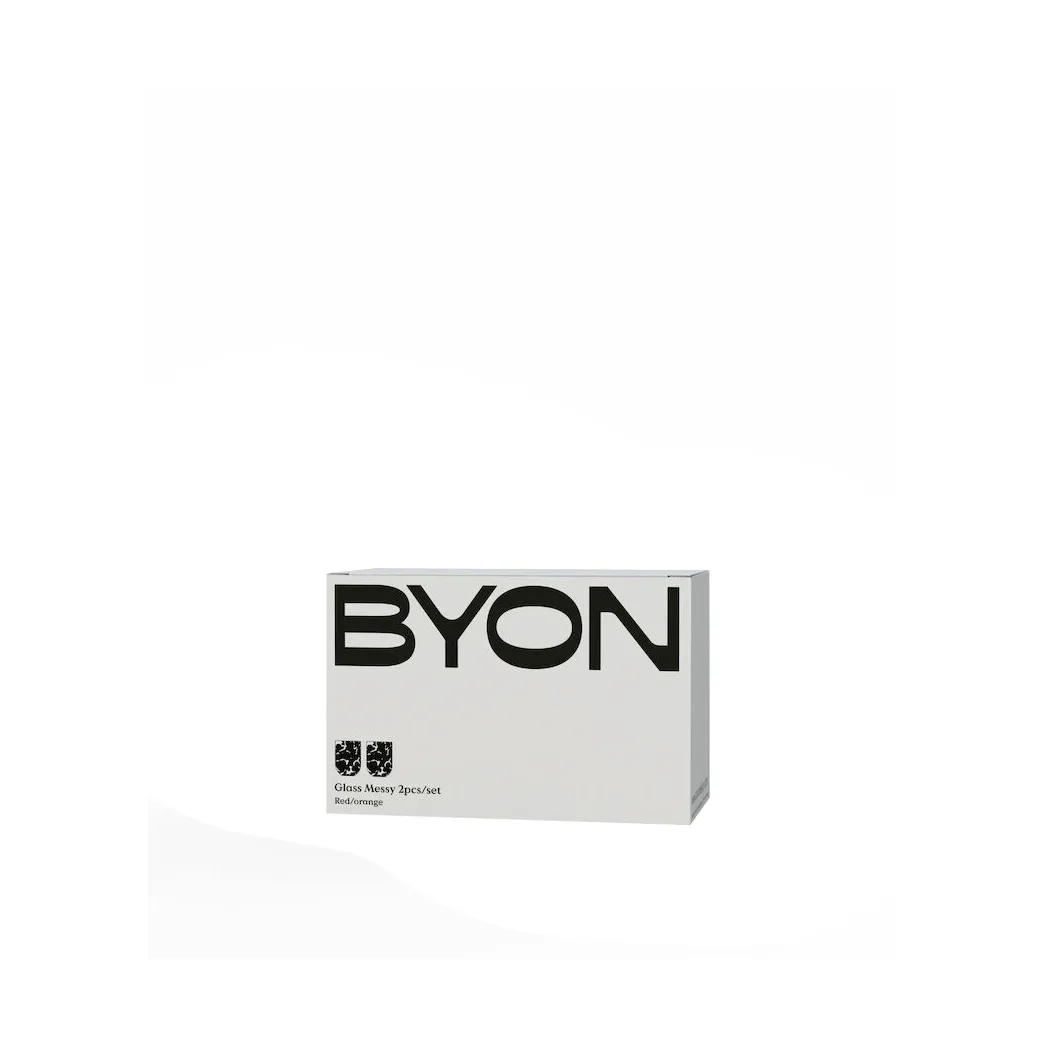 Ποτήρι Messy 30 cl (σετ των 2), Κόκκινο-πορτοκαλί Byon