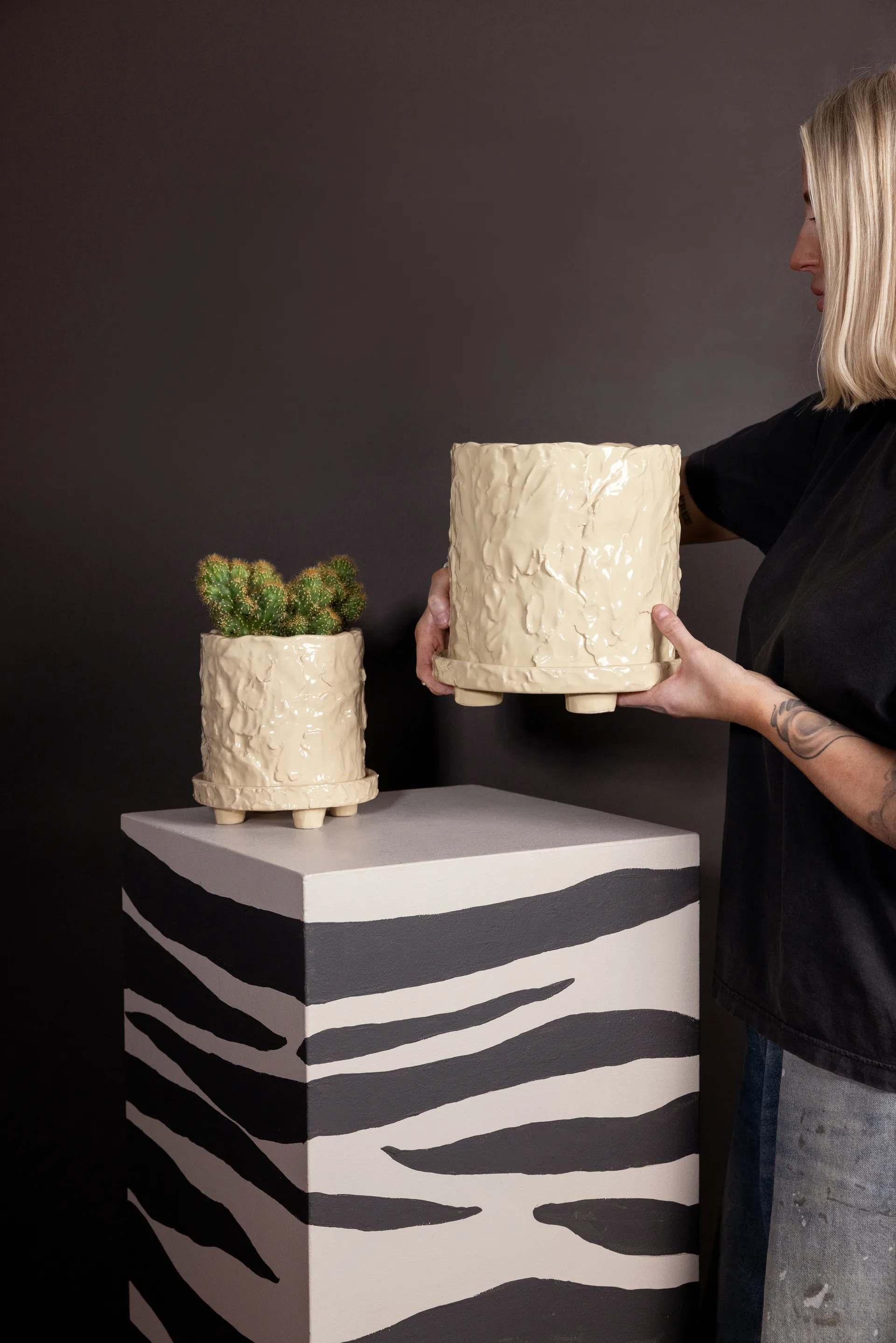 Muddy γλάστρα L Ø23 εκ., Μπεζ Byon