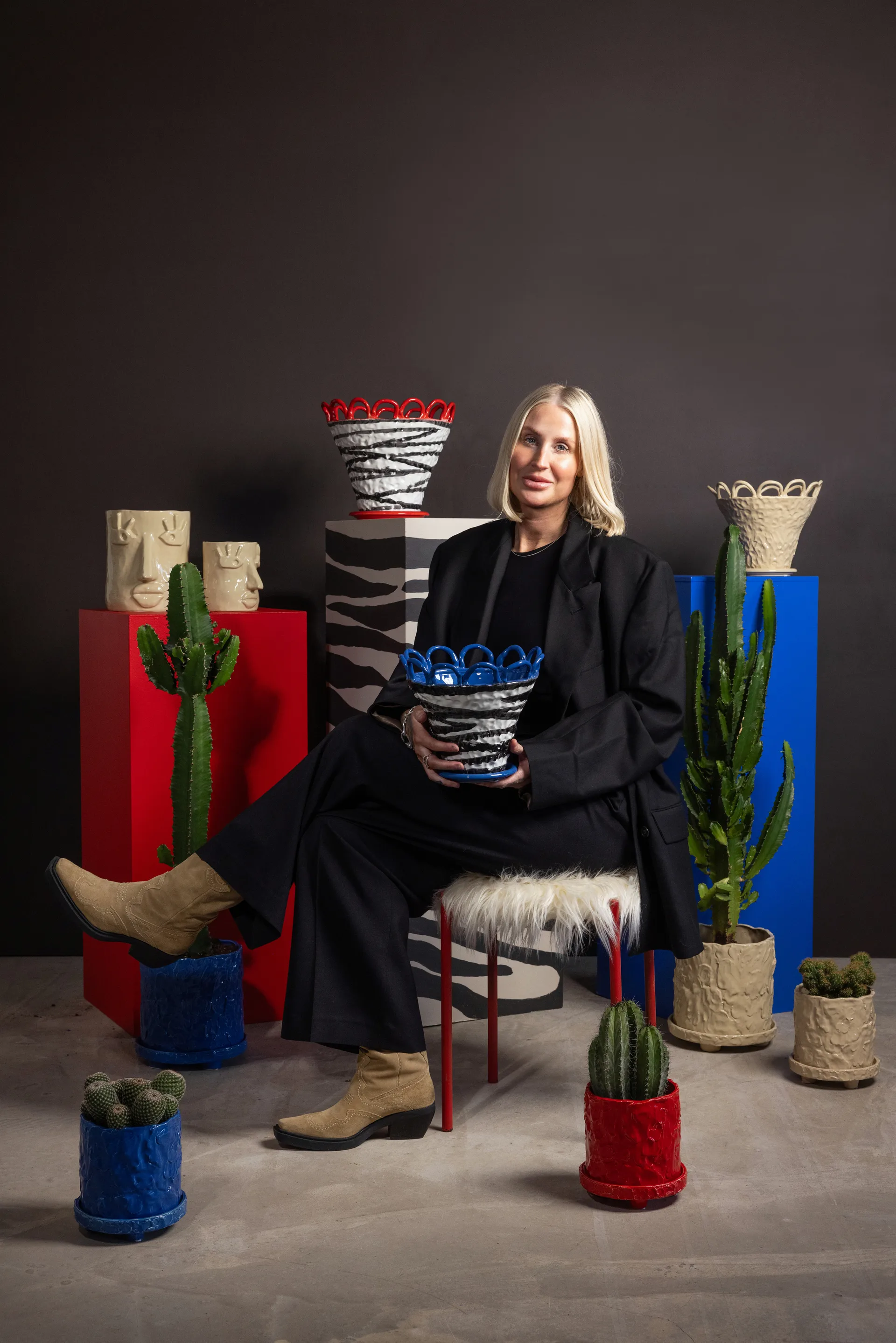 Muddy γλάστρα S Ø17,5 εκ., Κόκκινο Byon