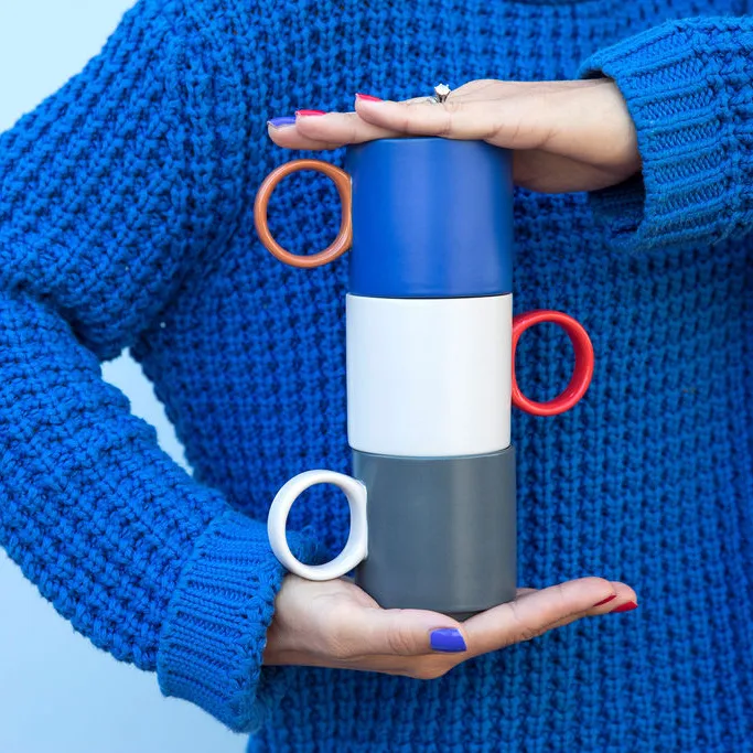 Noor φλιτζάνι Ø 7,5 cm, γκρι-κόκκινο Byon