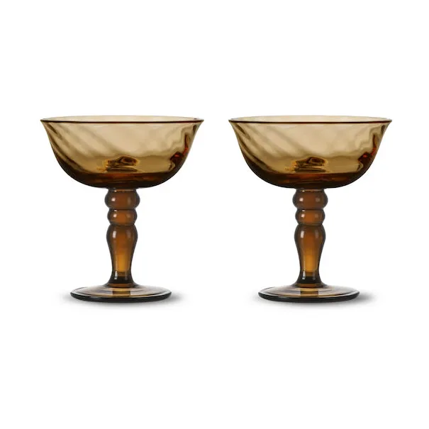 Opacity ιταλικό ποτήρι σαμπάνιας 15 cl σετ των 2 τεμαχίων, Καφέ Byon