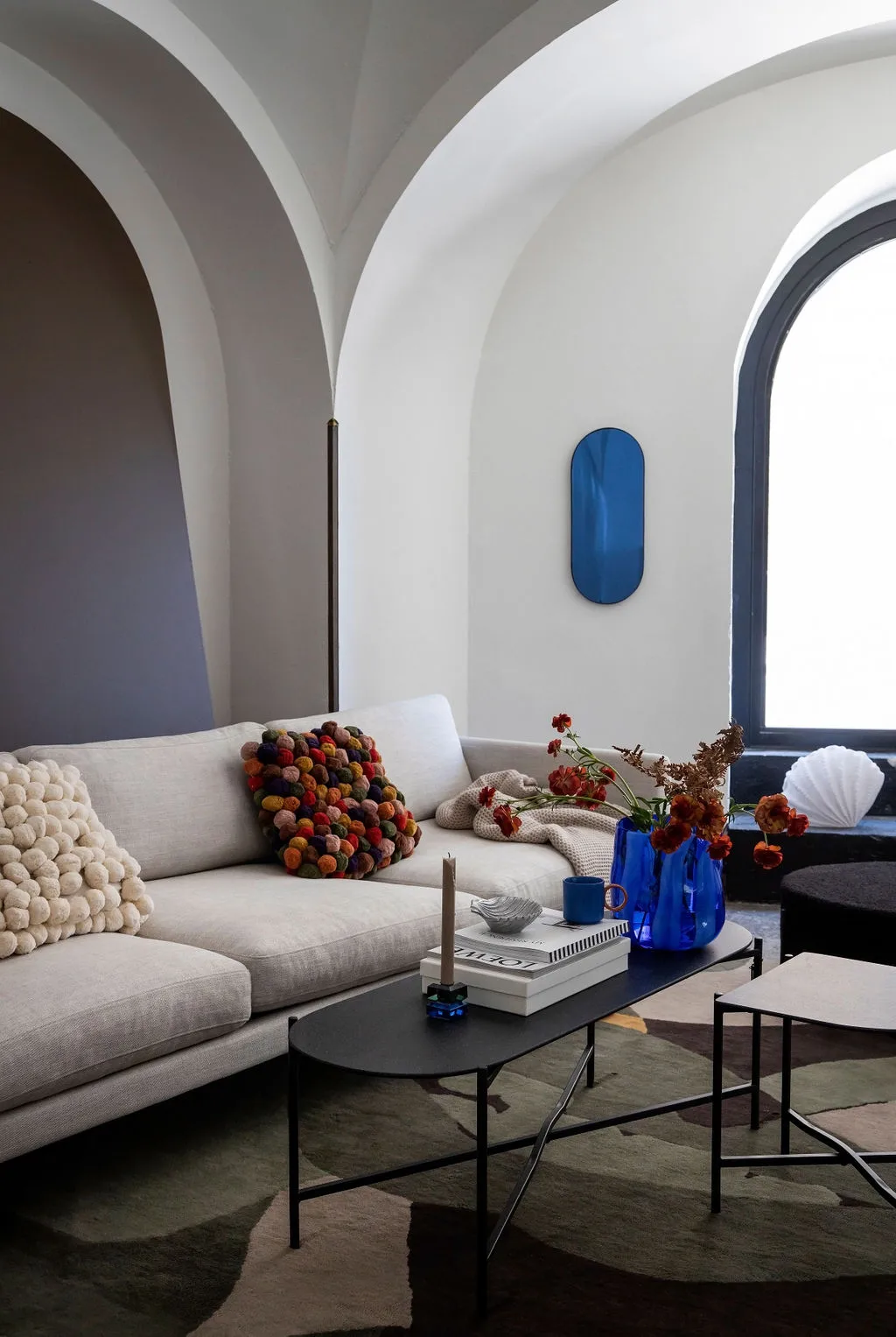 Pom Pom μαξιλάρι 45x45 cm, υπόλευκο Byon