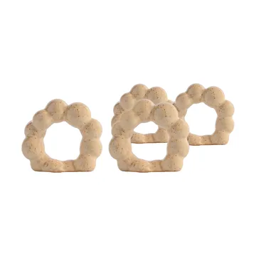 Porto δαχτυλίδι πετσέτας 4-pack - Μπεζ - Byon