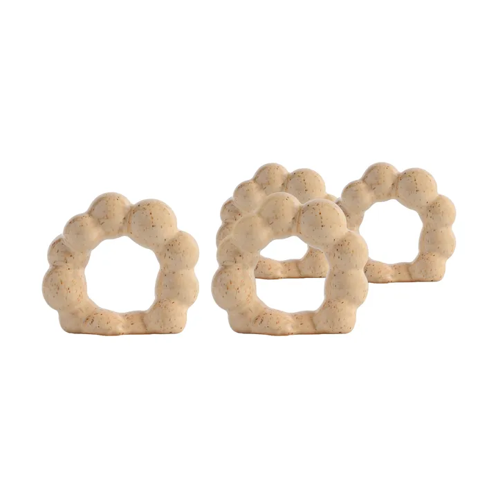 Porto δαχτυλίδι πετσέτας 4-pack - Μπεζ - Byon