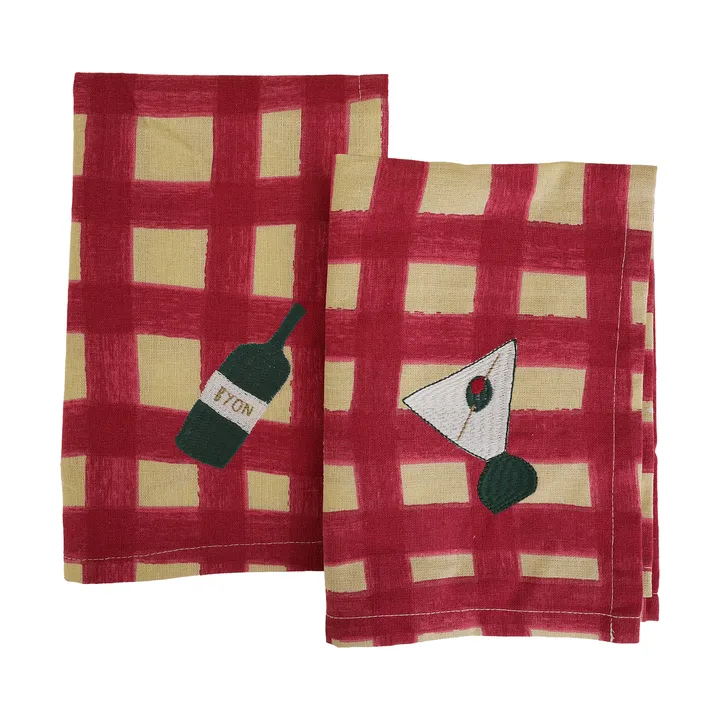 Sera σερβιέτες 2 τεμ. - Κόκκινο, 45x45 εκ. - Byon
