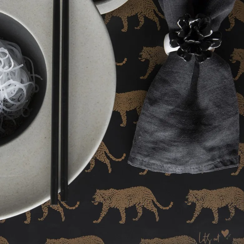 Water Lily δαχτυλίδι πετσέτας, λευκό-μαύρο Byon