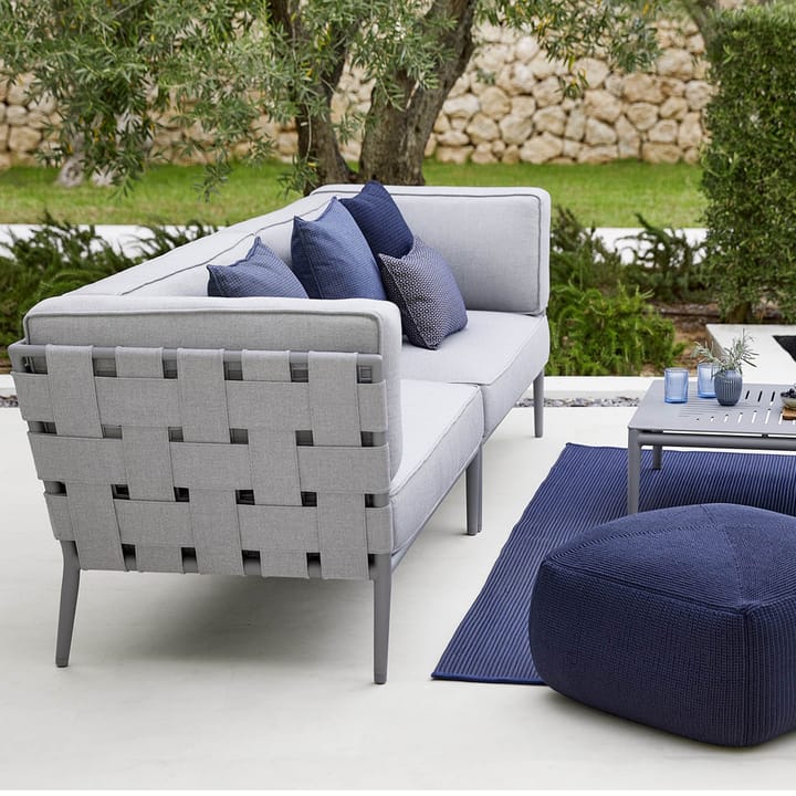 Κωνικός μονάδα καναπές, Cane-Line airtouch γκρι, δεξιός, συμπεριλαμβανομένων των μαξιλαριών Cane-line