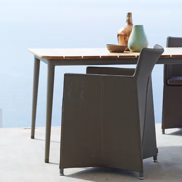 Core τραπέζι φαγητού από τικ 274x90x74 εκ. - Λάβα γκρι στατίβ - Cane-line