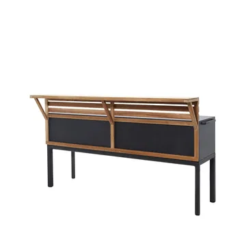 Εξωτερική κουζίνα Drop - Λάβα γκρι, συμπερ. ψευδάργυρο και βρύση & τοίχος από τεάκ - Cane-line