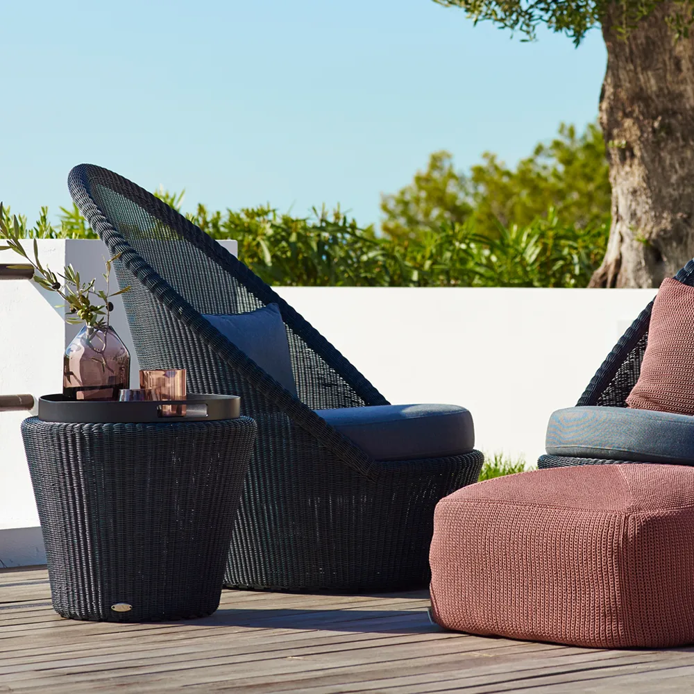 Kingston τραπέζι/σκαμνί Ø46 cm, Μόκα Cane-line