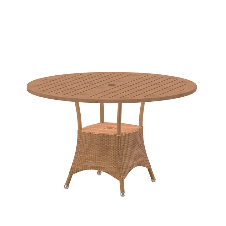 Lansing τραπέζι φαγητού Ø120 cm - Υφασμένο τικ φυσικό - Cane-line