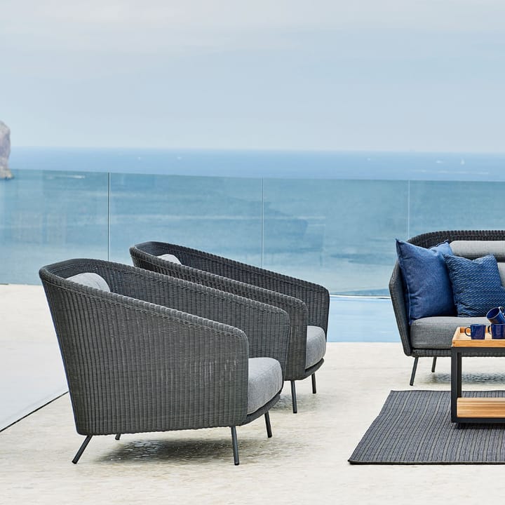 Mega lounge πολυθρόνα, Γραφικό, συμπ. γκρι μαξιλάρια Cane-line