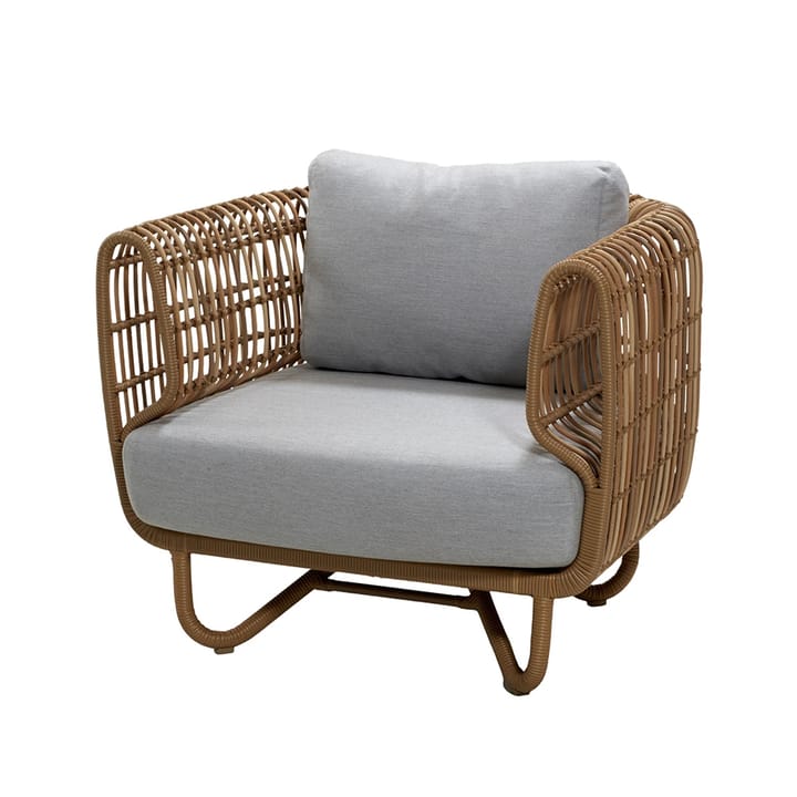 Nest πολυθρόνα lounge από ύφασμα weave - Φυσικό, Cane-Line Natté ανοιχτό γκρι - Cane-line