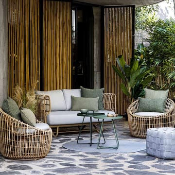 Nest πολυθρόνα lounge από ύφασμα weave - Φυσικό, Cane-Line Natté ανοιχτό γκρι - Cane-line