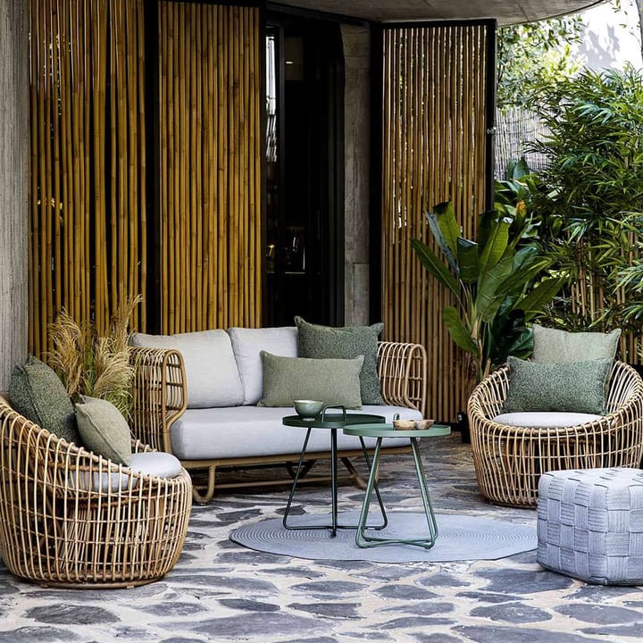 Nest πολυθρόνα lounge από ύφασμα weave, Φυσικό, Cane-Line Natté ανοιχτό γκρι Cane-line