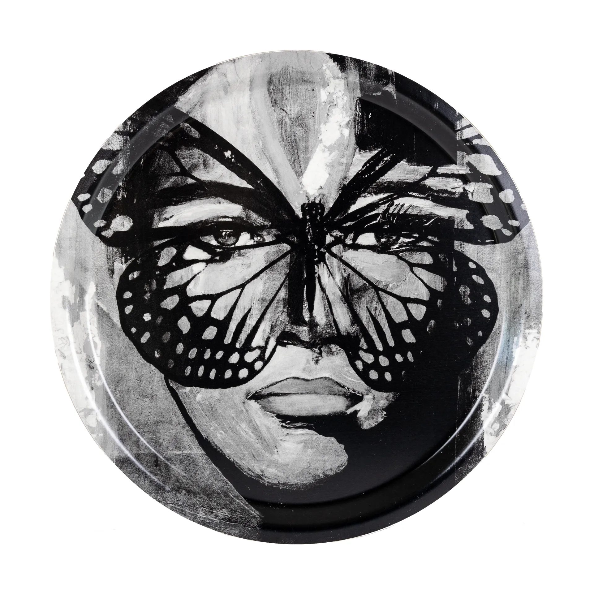 Golden Butterfly δίσκος Ø31 εκ., Black-white Carolina Gynning