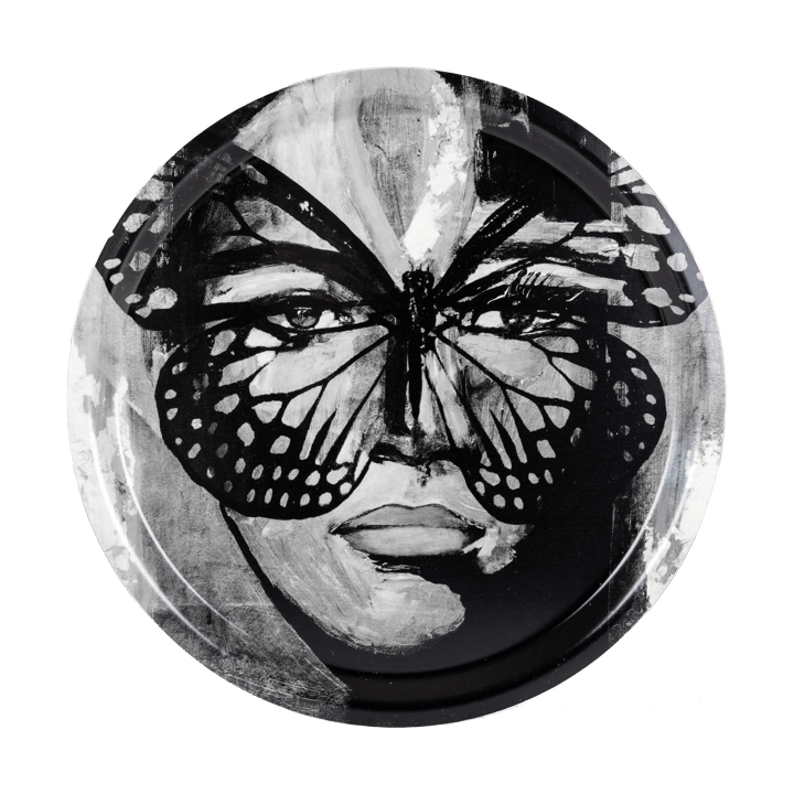 Golden Butterfly δίσκος Ø31 εκ. - Black-white - Carolina Gynning