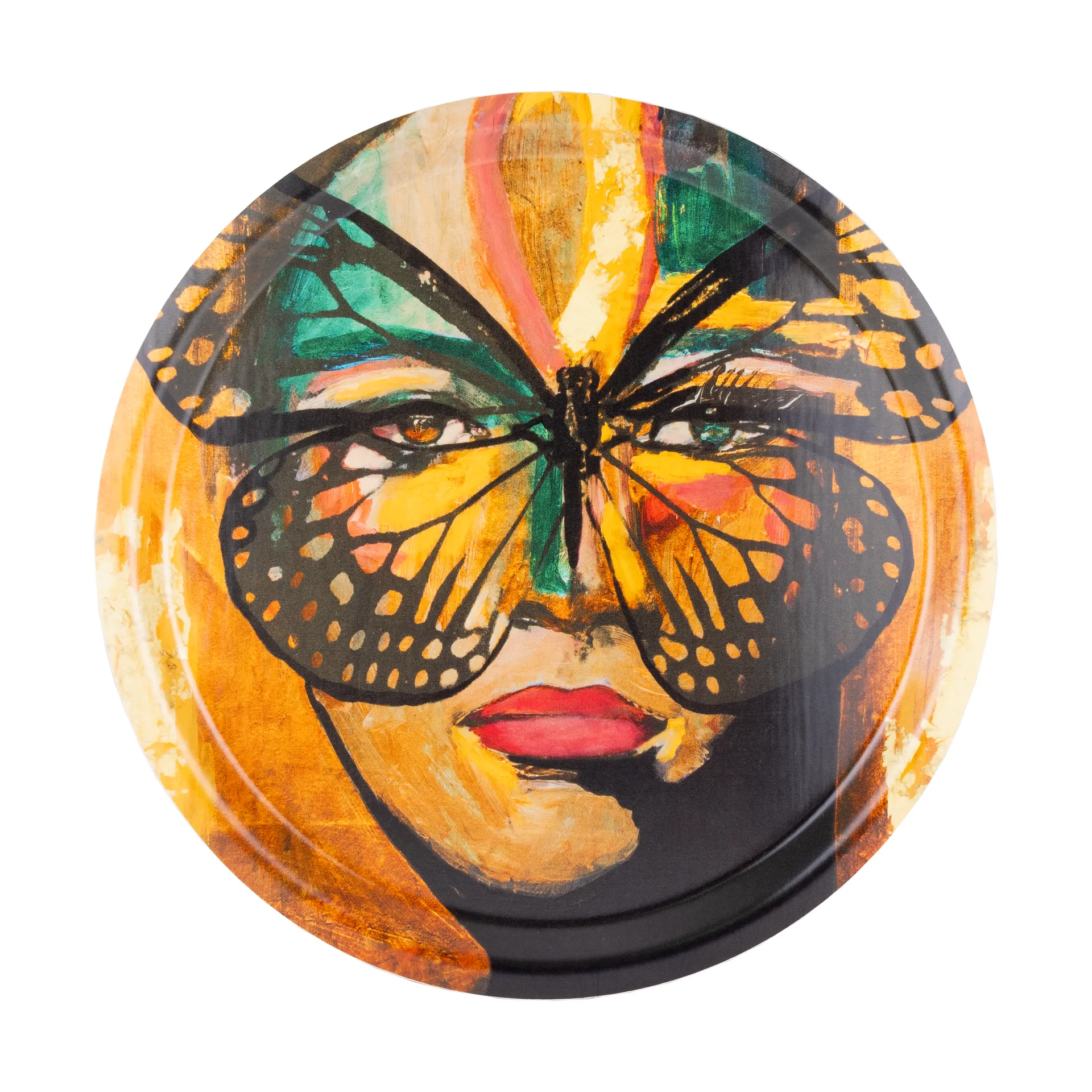 Golden Butterfly δίσκος Ø31 εκ., Orange-black Carolina Gynning